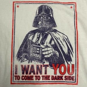Star Wars Womens "I Want You to Come to the Dark Side" V-Neck T-Shirt Size XL